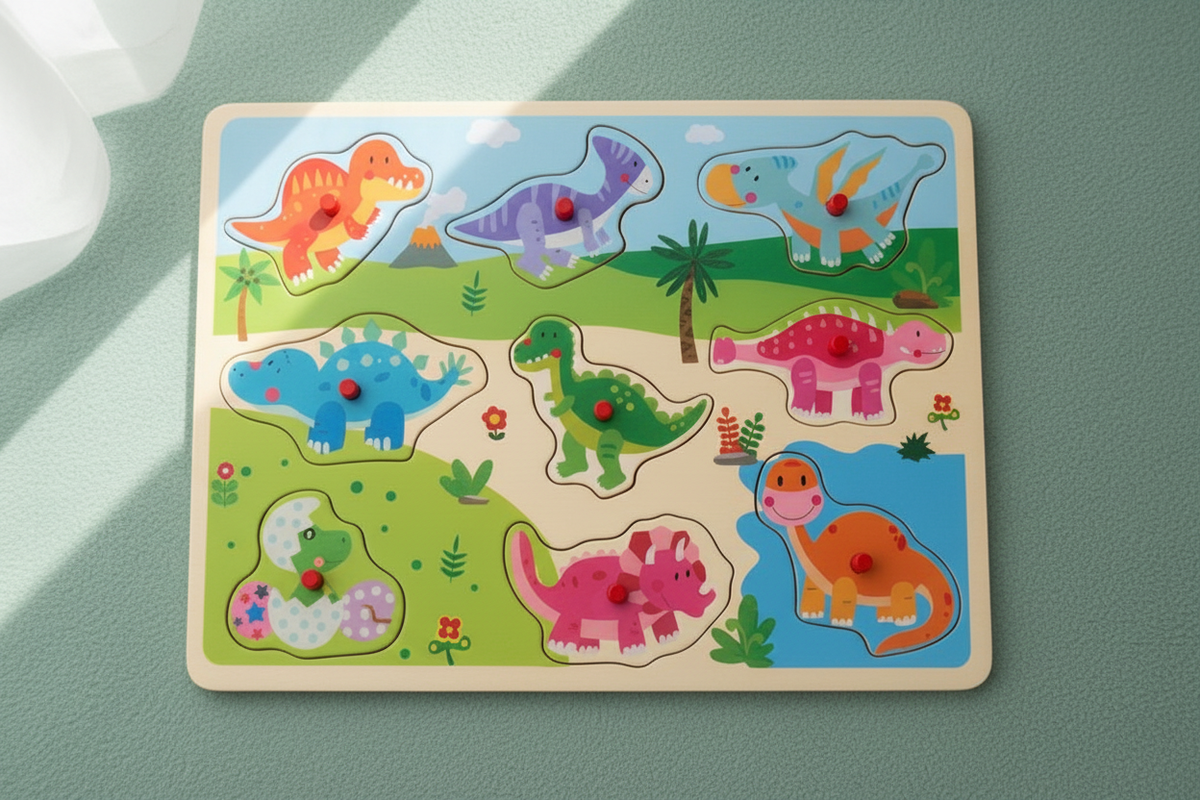 houten puzzel dinosaurus