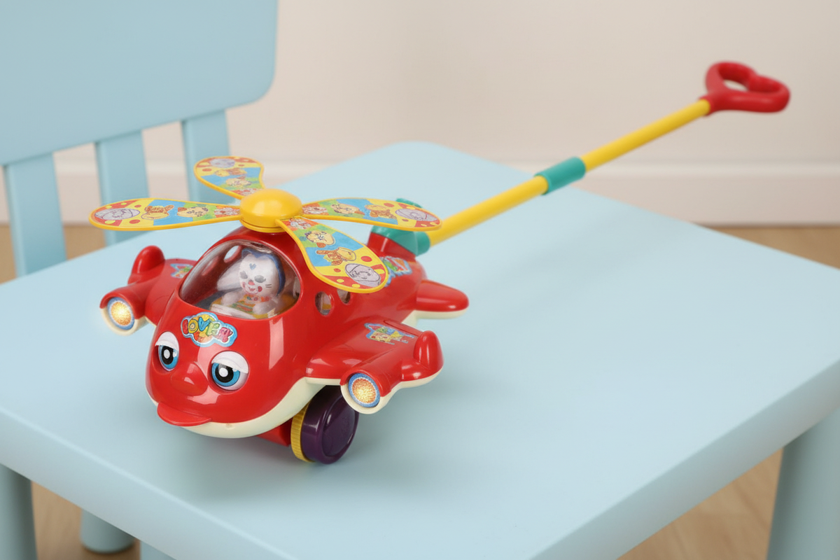 Opdringer op een stokhelikoptervliegtuig met geluid