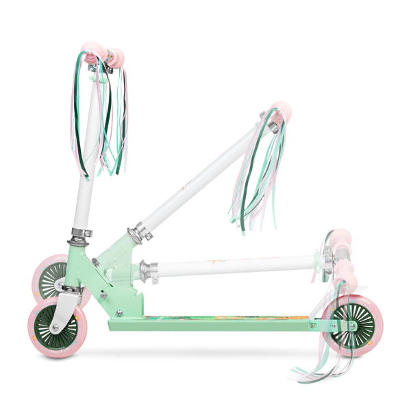 Spokey DUKE Kinderstep - Wit / Roze / Groen - 125mm wielen
