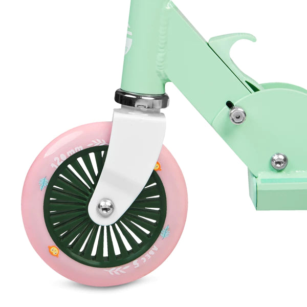 Spokey DUKE Kinderstep - Wit / Roze / Groen - 125mm wielen