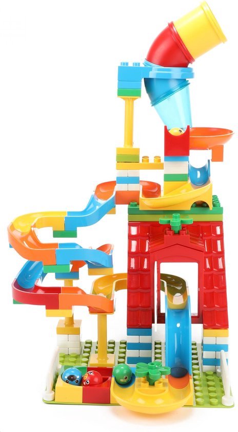 Eddy Toys Knikkerbaan - 248-Delig - met Knikkers - Kunststof - Rood, Geel, Groen, Blauw, Oranje