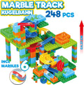 Eddy Toys Knikkerbaan - 248-Delig - met Knikkers - Kunststof - Rood, Geel, Groen, Blauw, Oranje