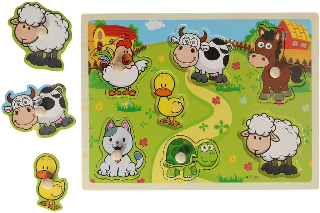Houten Noppenpuzzel Boerderijdieren