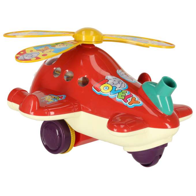 Opdringer op een stokhelikoptervliegtuig met geluid
