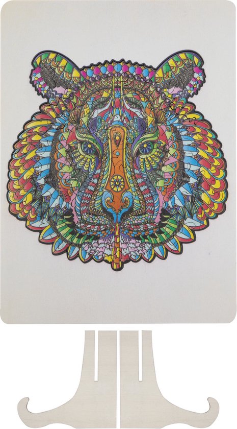 Houten puzzel met tijgerfiguur - 130 stukjes