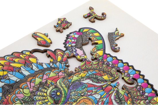 Houten puzzel met tijgerfiguur - 130 stukjes